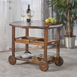 Wooden Bar & Kitchen Utility Cart