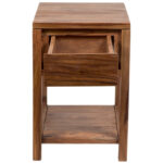 Solid Wood Side Table with Built-In Storage Shelf for Modern Homes - Image 11