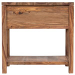 Solid Wood Side Table with Built-In Storage Shelf for Modern Homes - Image 2