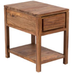 Solid Wood Side Table with Built-In Storage Shelf for Modern Homes - Image 10
