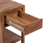 Solid Wood Side Table with Built-In Storage Shelf for Modern Homes - Image 4