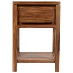 Solid Wood Side Table with Built-In Storage Shelf for Modern Homes - Image 3