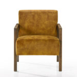 Upholstered Wooden Armchair with Cushioned Seating for Living & Study Spaces - Image 6