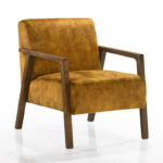 Upholstered Wooden Armchair with Cushioned Seating for Living & Study Spaces - Image 7