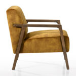 Upholstered Wooden Armchair with Cushioned Seating for Living & Study Spaces - Image 4