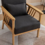 Solid Acacia Wood Armchair Pair with Cushioned Seating – Set of 2 - Image 7