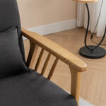 Solid Acacia Wood Armchair Pair with Cushioned Seating – Set of 2 - Image 8