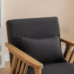 Solid Acacia Wood Armchair Pair with Cushioned Seating – Set of 2 - Image 5