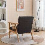 Solid Acacia Wood Armchair Pair with Cushioned Seating – Set of 2 - Image 3