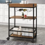 DualBlend Metal & Wood Storage Bar Cart
