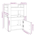 Rustic Engineered Wood Kitchen Trolley – 60×45×80 cm - Image 5
