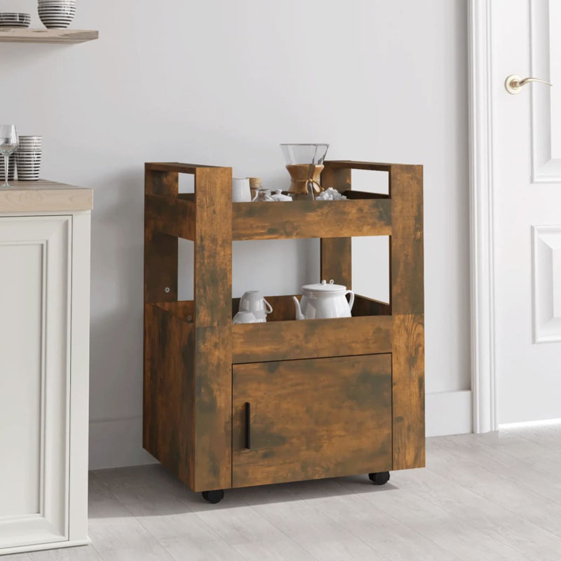 Kitchen+Trolley+Old+Wood+60X45x80+Cm+Engineered+Wood-797536788 Rustic Engineered Wood Kitchen Trolley – 60×45×80 cm - Image 1