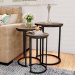 Set of 3 Round Side Tables for Living Room, Bedroom and Home Office
