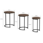 Set of 3 Round Side Tables for Living Room, Bedroom and Home Office - Image 4