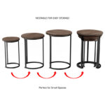 Set of 3 Round Side Tables for Living Room, Bedroom and Home Office - Image 3