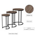 Set of 3 Round Side Tables for Living Room, Bedroom and Home Office - Image 6