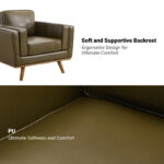 Hand-Finished Leather Armchair Featuring Premium Solid Teak Wood Legs - Image 3