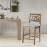 Solid Wood Bar & Counter Stool with Minimal Rustic Design for Home Use - Image 2