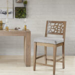 Solid Wood Bar & Counter Stool with Minimal Rustic Design for Home Use
