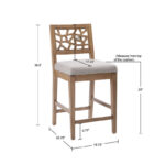 Solid Wood Bar & Counter Stool with Minimal Rustic Design for Home Use - Image 7