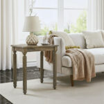 Solid Wood Rectangular End Table with Turned Legs for Living Room and Bedroom Corners