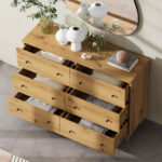 Sheesham Wood Bedroom Dresser with 6 Spacious Drawers - Image 5