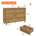 Sheesham Wood Bedroom Dresser with 6 Spacious Drawers - Image 4