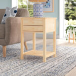 Solid Wood Two-Drawer Side Table with Compact Storage Design
