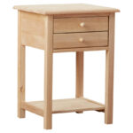 Solid Wood Two-Drawer Side Table with Compact Storage Design - Image 3