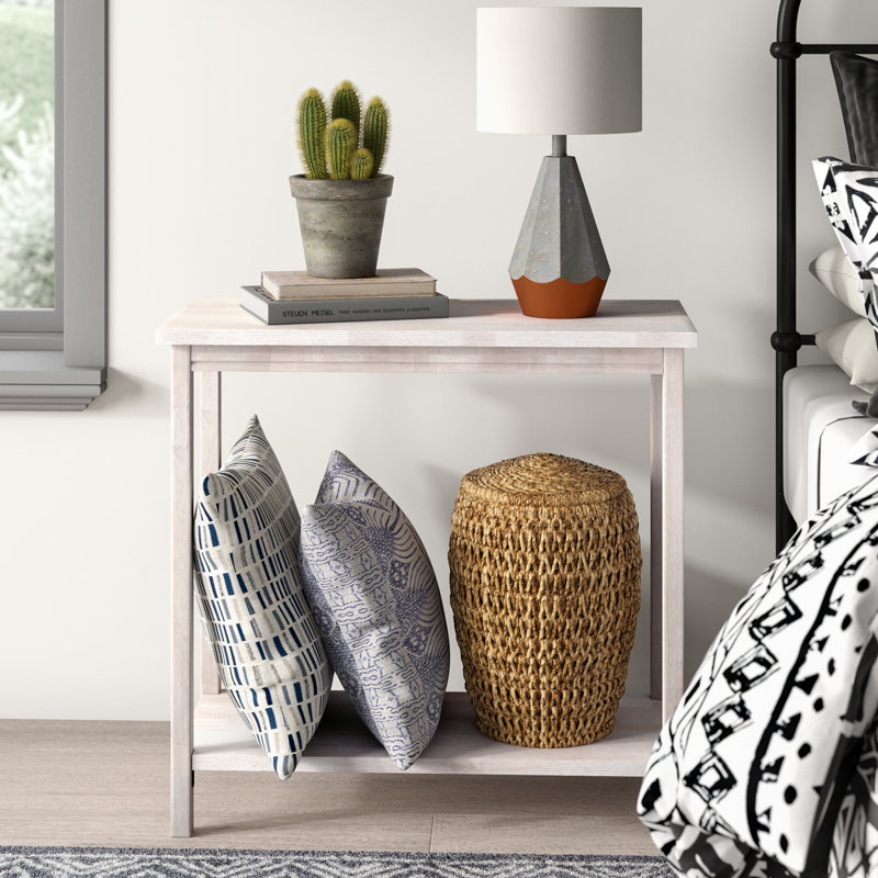 Manatuto+Solid+Wood+End+Table Solid Wood End Table with Natural Grain and Minimal Design - Image 1