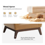 Leather Upholstered Armchair with Solid Wood Legs - Image 5