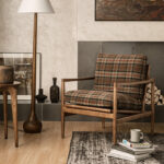 Upholstered Armchair with Wooden Base for Living & Study Corners - Image 2