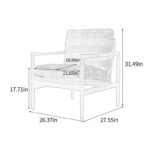 Upholstered Armchair with Wooden Base for Living & Study Corners - Image 6