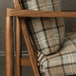 Upholstered Armchair with Wooden Base for Living & Study Corners - Image 3