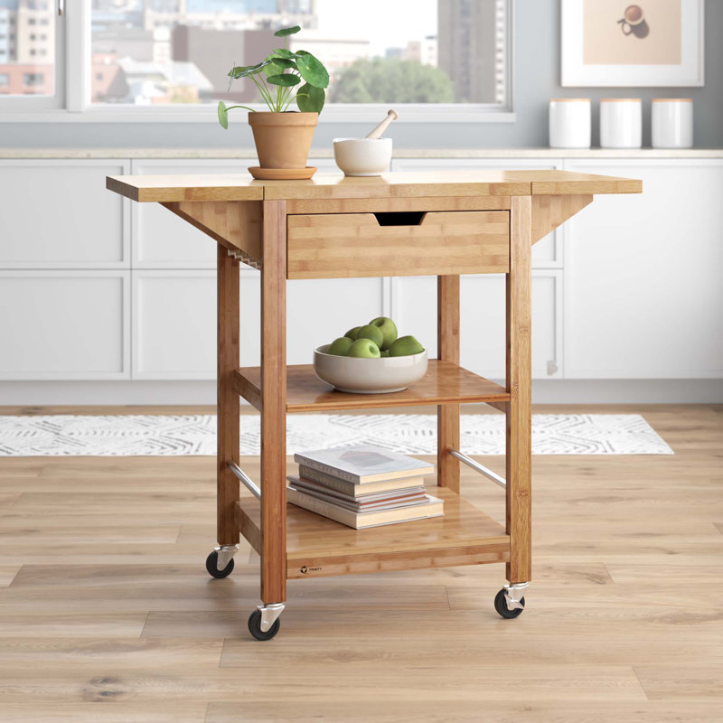 Marilene+Solid+Wood+Kitchen+Cart OakServe Solid Wood Kitchen Cart - Image 1