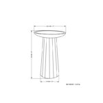 Oak Finish Round Side Table with Triple Pillar Leg Base - Image 7