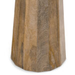 Oak Finish Round Side Table with Triple Pillar Leg Base - Image 4