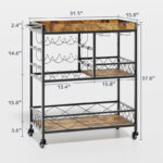SteelCraft Modern Metal Bar Trolley - Image 3