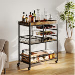 SteelCraft Modern Metal Bar Trolley - Image 2