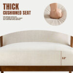 Contemporary Mid-Century Arm Chair with Upholstered Seat and Solid Wood Support Base - Image 4