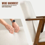 Contemporary Mid-Century Arm Chair with Upholstered Seat and Solid Wood Support Base - Image 6