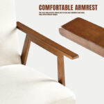 Contemporary Mid-Century Arm Chair with Upholstered Seat and Solid Wood Support Base - Image 5