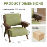 Craft Arm Chair in Modern Mid-Century Design, Fabric Upholstery with Sturdy Solid Wood Base - Image 6