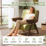 Craft Arm Chair in Modern Mid-Century Design, Fabric Upholstery with Sturdy Solid Wood Base - Image 3