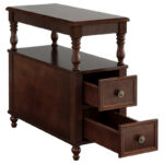 Mid-Century Wooden End Table with Two Storage Drawers for Living Room Décor - Image 4