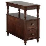 Mid-Century Wooden End Table with Two Storage Drawers for Living Room Décor - Image 3