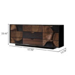 Rectangular Solid Sheesham Wood Storage Chest with 3 Drawers for Bedroom - Image 3