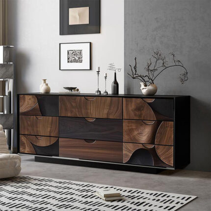 Rectangular Solid Sheesham Wood Storage Chest with 3 Drawers for Bedroom