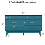 Solid Sheesham Wood 6-Drawer Double Dresser – Spacious Bedroom Storage Chest - Image 4