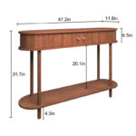 Solid Wood Console Table with Smooth Tambour Sliding Door - Image 6